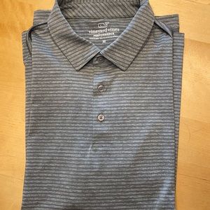 Vineyard Vines Men’s Medium Polo Gray/Charcoal Stripes